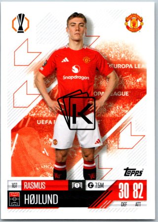 fotbalová kartička 2024-25 Topps Match Attax UEFA Club Competitions 107  Rasmus Højlund (Manchester United)