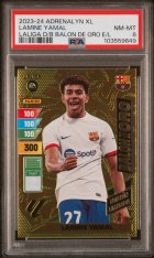 Gradovaná karta 2023-24 Panini Adrenalyn XL LaLiga Balón de Oro Edición Limitada Lamine Yamal PSA 8