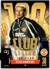 2023-24 Topps Match Attax EXTRA UEFA Club Competition 100 Club Legend 334 Peter Schmeichel (Manchester United)