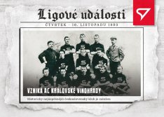 fotbalová kartička 2023 Sportzoo Dekády Ligové události LU-002 VZNIKÁ AC KRÁLOVSKÉ VINOHRADY