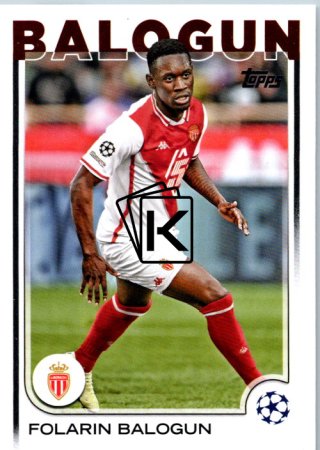 fotbalová kartička 2024-25 Topps UEFA Club Competitions Flagship 21 Folarin Balogun AS Monaco