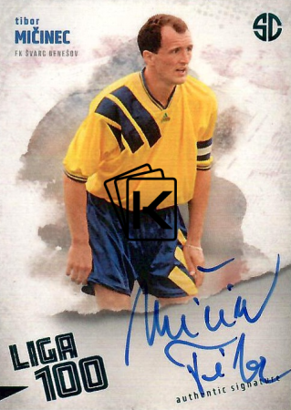 podepsaná karta 2025 Supr Cards Liga 100 MI-TIB Tibor Mičinec FK Švarc Benešov turquoise /5