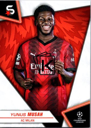 Fotbalová kartička 2023-24 Topps Superstars UEFA Club Competitions 5 Yunus Musah (AC Milan)