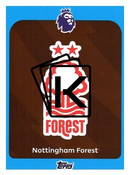 fotbalová kartička 2025-26 Topps  Premier League 235 Nottingham Forest Logo-PARALLEL Blue