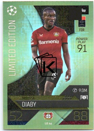 Fotbalová kartička 2022-23 Topps Match Attax UCL Limited Edition LE14 Moussa Diaby Bayer Leverkusen
