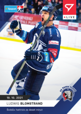 Hokejová kartička SportZoo 2021-22 Live L-029 Ludwig Blomsrand HC Škoda Plzeň