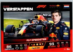 2021 Topps Formule 1 Turbo Attax 21 Speedster Max Verstappen Red Bull Racing