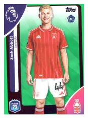 fotbalová kartička 2025-26 Topps  Premier League 241 Zach Abbott (Nottingham Forest)  -  Rookie-PARALLEL Green