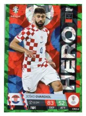 fotbalová karta Topps Match Attax EURO 2024 Green parallel Hero CRO4 Joško Gvardiol (Croatia)