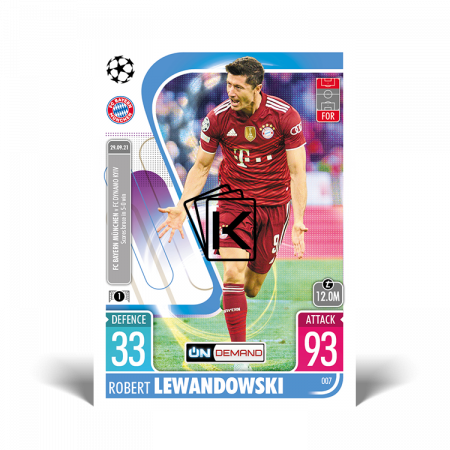 fotbalová kartička 2021-22 Topps Match Attax UEFA Champions League On Demand 007 Robert Lewandowski FC Bayern Munchen