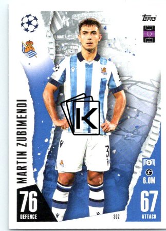 Fotbalová kartička 2023-24 Topps Match Attax UEFA Club Competitions 302 Martín Zubimendi Real Sociedad de Fútbol