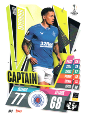 fotbalová kartička 2020-21 Topps Match Attax Champions League Extra Captain CP9 James Tavernier Rangers