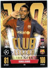 2023-24 Topps Match Attax EXTRA UEFA Club Competition 100 Club Legend 336 Ronaldinho (FC Barcelona)