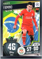 fotbalová kartička 2020-21 Topps Match Attax 101 Champions League 46 Roberto Firmino Liverpool FC