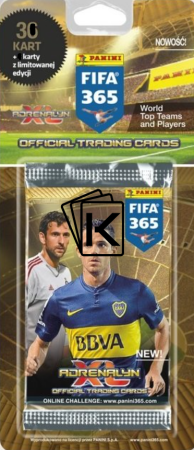 Blister fotbalových kartiček Panini FIFA 365 – 2018 4 balíčky, 1 limitovaná karta