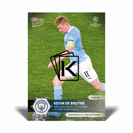 Fotbalová kartička Topps Now UCL 69 Kevin De Bruyne Manchester City