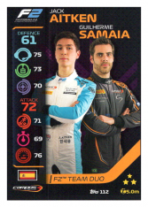 2020 Topps Formule 1 Turbo Attax 112 Team Duo F2 Jack Aitken & Guilherme Samaia