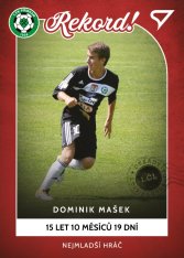 fotbalová kartička 2023 Sportzoo Dekády Rekord! R-008 NEJMLADŠÍ HRÁČ Dominik Mašek  1. FK Příbram