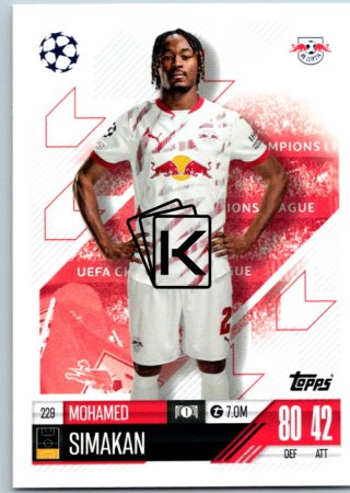 fotbalová kartička 2024-25 Topps Match Attax UEFA Club Competitions 229 Mohamed Simakan (RB Leipzig)