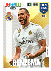 Fotbalová kartička Panini Adrenalyn XL FIFA 365 - 2020 Team Mate 135 Karim Benzema Real Madrid CF