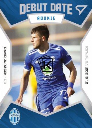 fotbalová kartička 2021-22 SportZoo Fortuna Liga Serie 2 Debute Date Rookie DR12 David Jurásek FK Mladá Boleslav