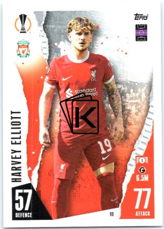 Fotbalová kartička 2023-24 Topps Match Attax UEFA Club Competitions 90	Harvey Elliott Liverpool