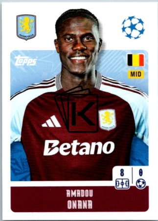 2024-25 Topps Champions League 71 Amadou Onana (Aston Villa)