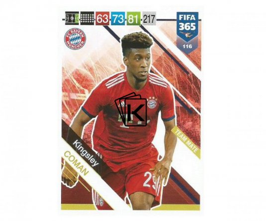Fotbalová kartička Panini FIFA 365 – 2019 Team Mate 116 Kingsley Coman FC Bayern Munchen