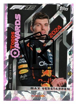 2025 Topps Turbo Attax F1 Oracle Red Bull Racing Topps Awards  288 Max Verstappen-Paralel Pink