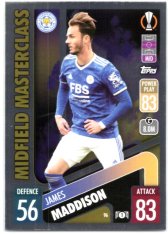 fotbalová kartička 2021-22 Topps Match Attax UEFA Champions Midfield Masterclass 96 James Maddison Liecester FC