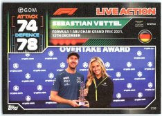 2022 Topps Formule 1Turbo Attax F1 Live Action 2021 258 Sebastian Vettel (Aston Martin)