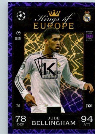 Fotbalová kartička 2024-25 Topps Match Attax EXTRA UEFA Club Competitions Kings of Europe 251.  Jude Bellingham (Real Madrid CF)