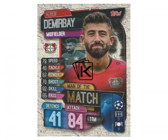 Fotbalová kartička 2019-2020  Topps Champions League Match Attax -  Man of the Match Kerem Demirbay Bayern 04 Leverkusen
