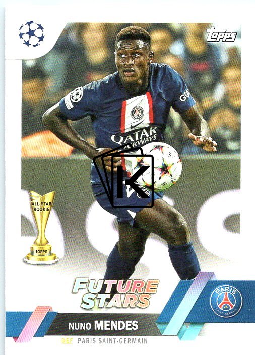 TOPPS PARIS SAINT-GERMAIN Champions D'Europe 2025 Nuno Mendes 24/99 £4