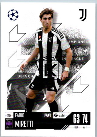 fotbalová kartička 2024-25 Topps Match Attax UEFA Club Competitions 327 Fabio Miretti (Juventus)