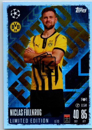 fotbalová kartička 2024-25 Topps Match Attax UEFA Club Competitions Limited Edition LE13 Niclas Füllkrug (Borussia Dortmund)