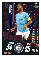 fotbalová kartička 2020-21 Topps Match Attax Champions League Extra Super Skill Star SKI13 Raheem Sterling Manchester City