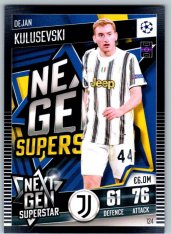fotbalová kartička 2020-21 Topps Match Attax 101 Champions League  Next Gen Superstar 124 Dejan Kulusevski Juventus