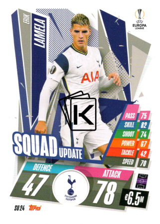 fotbalová kartička 2020-21 Topps Match Attax Champions League Extra Squad Update SU24 Erik Lamela Tottenham Hotspur