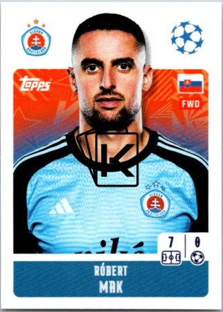 2024-25 Topps Champions League 501 Róbert Mak (SK Slovan Bratislava)
