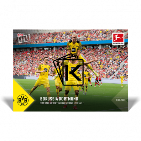 Fotbalová kartička Topps Now 2021-22 Bundesliga 24 Erling Haaland/Jude Belingham Borussia Dortmund