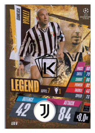 fotbalová kartička Topps Match Attax Champions League Match Attax Legend LEG6 Gianluca Vialli Juventus
