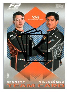 2025 Topps Turbo Attax F1 Van Amersfoort Racing F2 Teams HP 202 Bennett/Villagómez