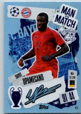 fotbalová kartička 2024-25 Topps Match Attax UEFA Club Competitions Man of the Match Signature Style 405 Dayot Upamecano (FC Bayern München)