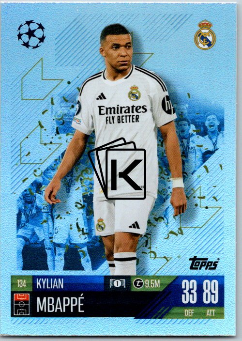 Kylian Mbappé 2024-25 Topps Chrome UEFA Real Madrid – Carte Golazo Parallèle
