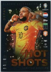 fotbalová karta Topps Match Attax EURO 2024 Hot Shots Limited Edition HSLE3 Mephis Depay (Netherlands)