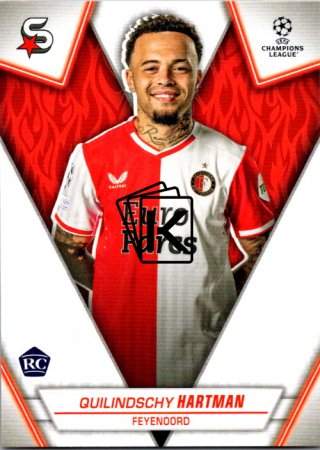 Fotbalová kartička 2023-24 Topps Superstars UEFA Club Competitions 79 Quilindschy Hartman (Feyenoord) – RC