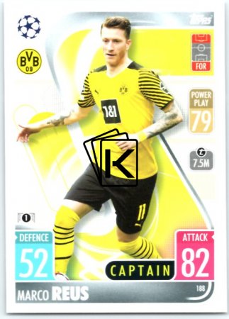 fotbalová kartička 2021-22 Topps Match Attax UEFA Champions 188 Marco Reus Captain Borussia Dortmund