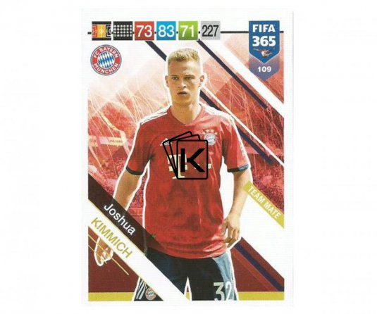 Fotbalová kartička Panini FIFA 365 – 2019 Team Mate 109 Joshua Kimmich FC Bayern Munchen