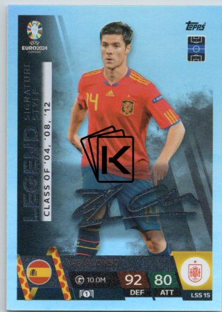 fotbalová karta Topps Match Attax EURO 2024 Legend Signature Style LSS15 Xabi Alonso (Spain)